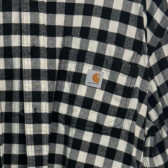 Carhartt Rugged Flex Men's Black and White Plaid Shirt Size XL - Picture 2 of 3